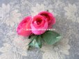 画像4: アンティーク 薔薇の布花 カップ咲き コサージュ ピンク