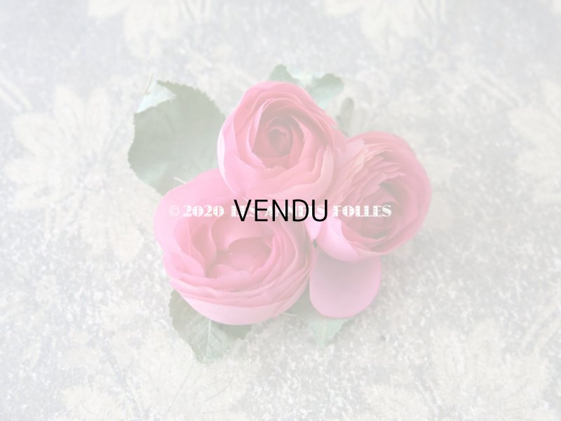 画像2: アンティーク 薔薇の布花 カップ咲き コサージュ ピンク