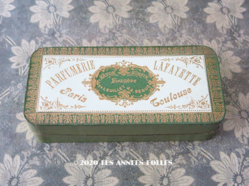 画像2: アンティーク ソープボックス SAVON URFIN FOUGERE - PARFUMERIE LAFAYETTE -