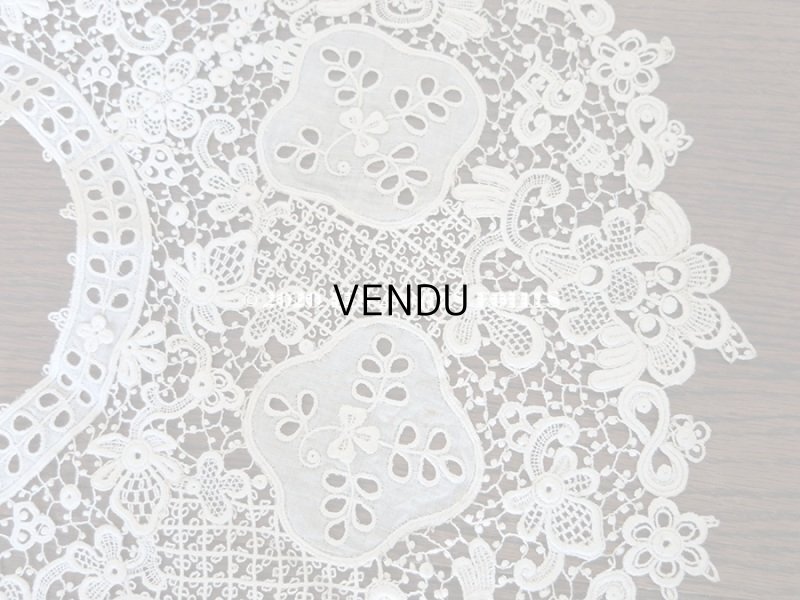 画像6: アンティーク ギピュールレースの大きな付け襟