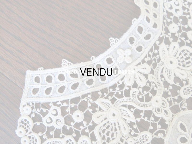 画像5: アンティーク ギピュールレースの大きな付け襟