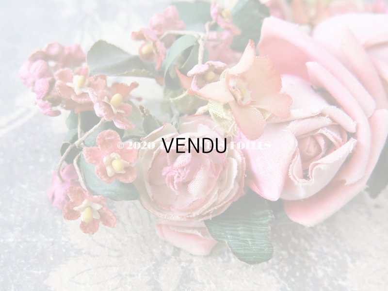 画像6: アンティーク 薔薇の布花 