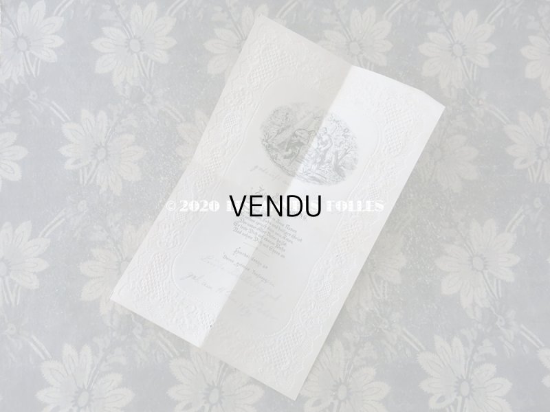 画像5: 1890年 アンティーク  手紙入り 洗礼式の記念 天使の装飾付き封筒 カニヴェ 