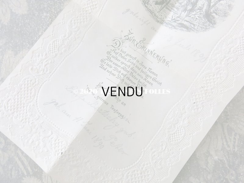 画像6: 1890年 アンティーク  手紙入り 洗礼式の記念 天使の装飾付き封筒 カニヴェ 