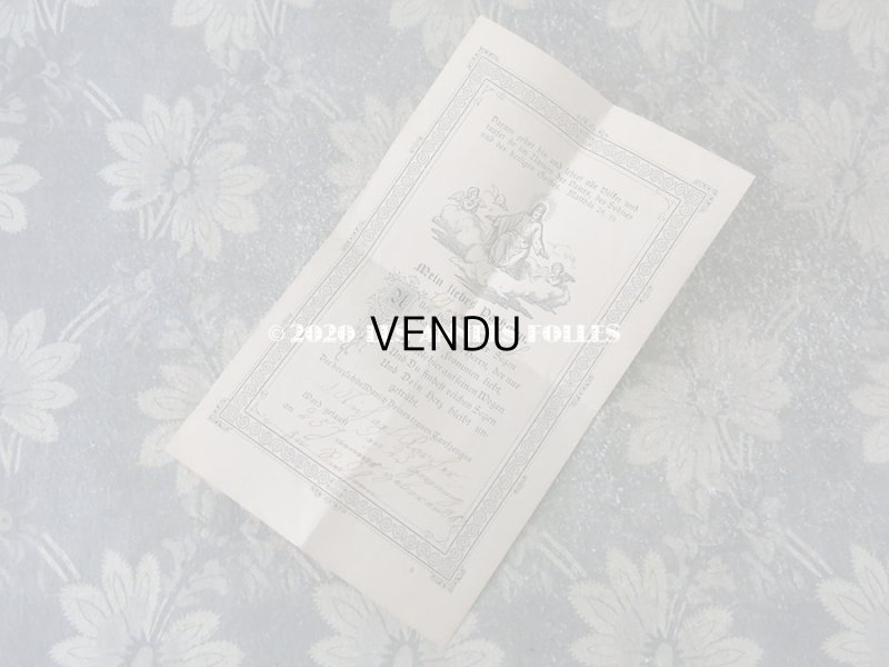 画像5: 1889年 アンティーク  手紙入り 洗礼式の記念 天使の装飾付き封筒 カニヴェ