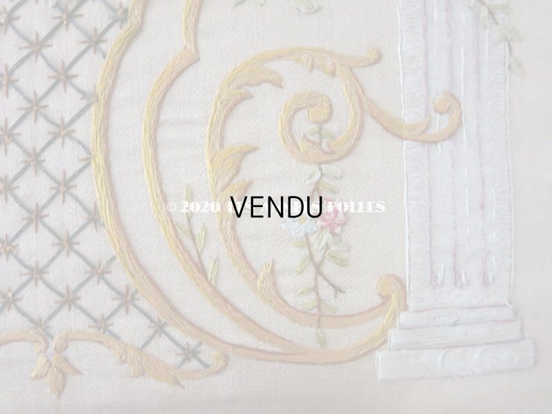 画像16: 1900年代 アンティーク 大きなリボンが結ばれた カルトナージュ  カードホルダー  リボンと花のガーランド＆白鳩 