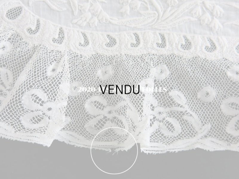 画像18: 19世紀 アンティーク  結婚式のハンカチ 【MM】 鈴蘭のホワイトワーク & 手編みのヴァランシエンヌレース