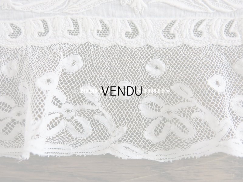 画像10: 19世紀 アンティーク  結婚式のハンカチ 【MM】 鈴蘭のホワイトワーク & 手編みのヴァランシエンヌレース