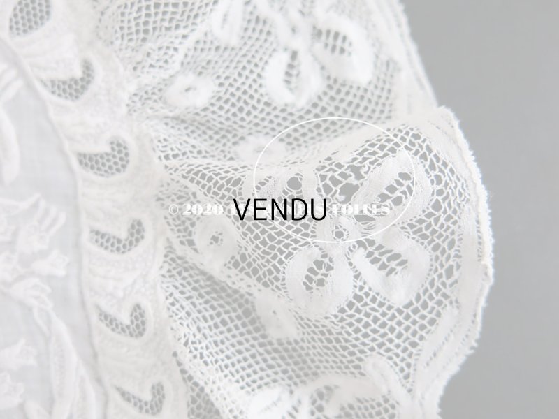 画像13: 19世紀 アンティーク  結婚式のハンカチ 【MM】 鈴蘭のホワイトワーク & 手編みのヴァランシエンヌレース