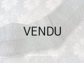 1920年代 アンティーク 幅広 メタル & コットン  メッシュリボン アールデコ シルバー＆黒  62cm 幅9.5cm