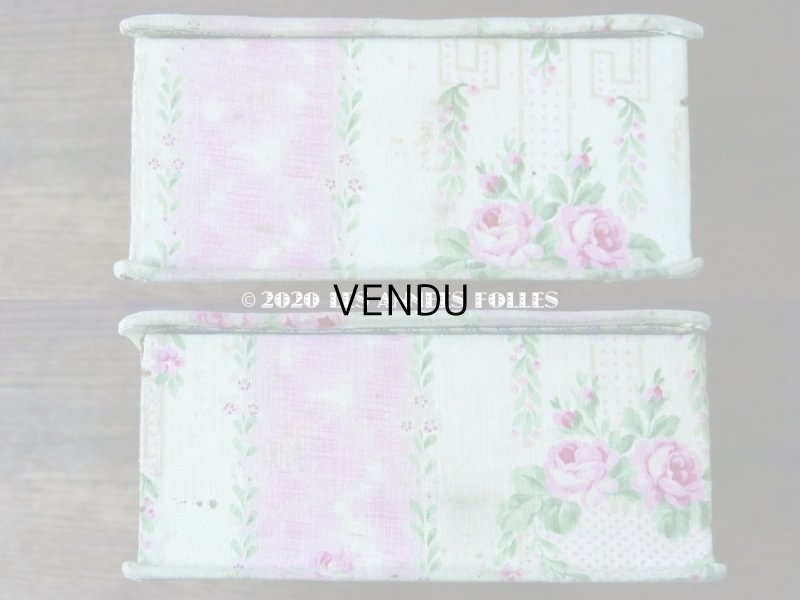 画像8: アンティーク カルトナージュボックス ピンクの薔薇のリース