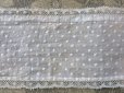 画像8: アンティーク  ドットの刺繍入り コットン生地のリボン　4.5m ヴァランシエンヌレースの縁取り