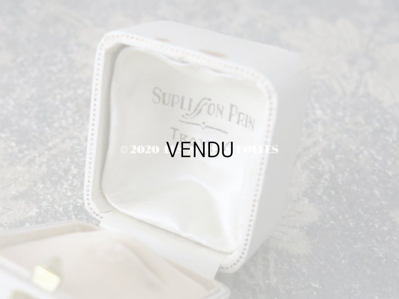 画像5: アンティーク ジュエリーボックス  オフホワイト リングボックス ゴールドのライン入り