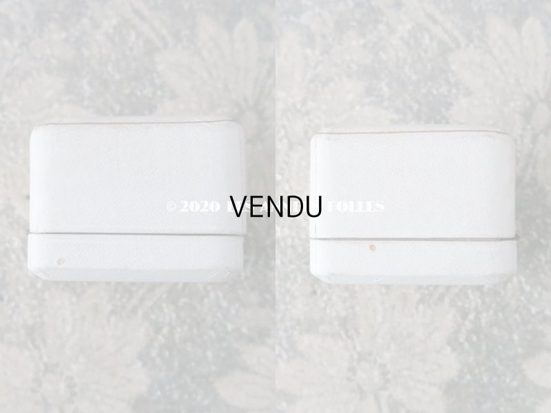 画像10: アンティーク ジュエリーボックス  オフホワイト リングボックス ゴールドのライン入り