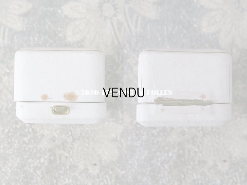 画像9: アンティーク ジュエリーボックス  オフホワイト リングボックス ゴールドのライン入り