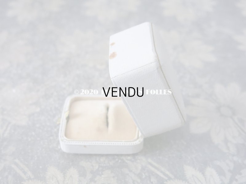 画像7: アンティーク ジュエリーボックス  オフホワイト リングボックス ゴールドのライン入り