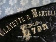 画像1: アンティーク  CLAYETTE & MANTELIERのロゴ入り シルク製 ベルベット ブラウン　37×120cm (1)