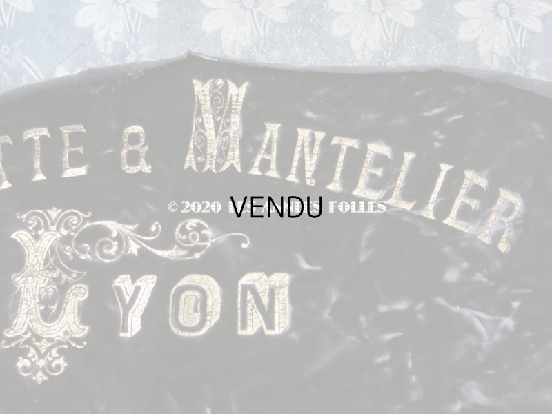 画像3: アンティーク  CLAYETTE & MANTELIERのロゴ入り シルク製 ベルベット ブラウン　37×120cm