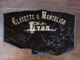 画像4: アンティーク  CLAYETTE & MANTELIERのロゴ入り シルク製 ベルベット ブラウン　37×120cm (4)