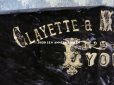 画像2: アンティーク  CLAYETTE & MANTELIERのロゴ入り シルク製 ベルベット ブラウン　37×120cm (2)