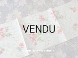 19世紀末 アンティーク シルク製  ほぐし織り 花模様 幅広リボン 35cm 