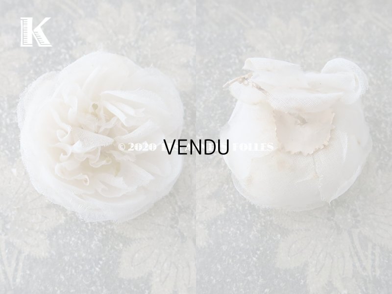 画像13: 19世紀末 アンティーク 薔薇の布花 花嫁の花冠 オフホワイト