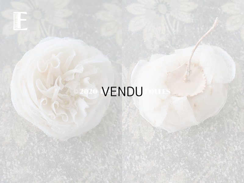 画像7: 19世紀末 アンティーク 薔薇の布花 花嫁の花冠 オフホワイト