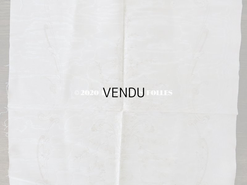 画像3: アンティーク  リボン刺繍の図案入り 大きなシルク製ファブリック