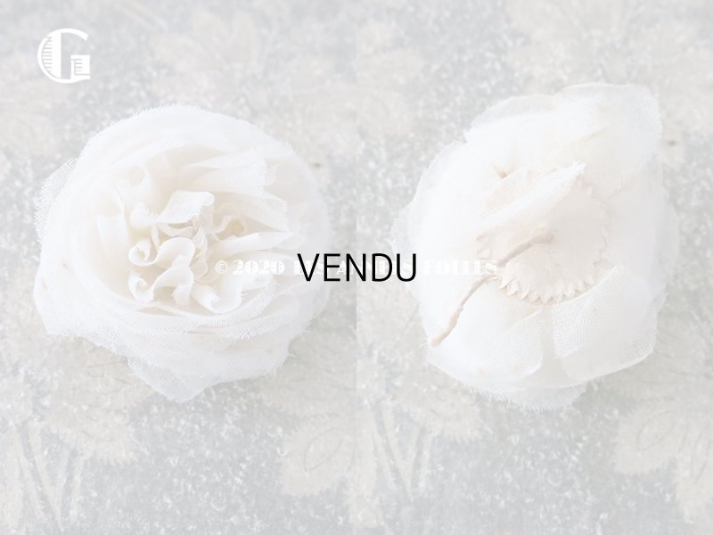 画像9: 19世紀末 アンティーク 薔薇の布花 花嫁の花冠 オフホワイト