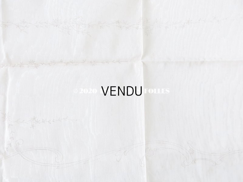 画像4: アンティーク  リボン刺繍の図案入り 大きなシルク製ファブリック