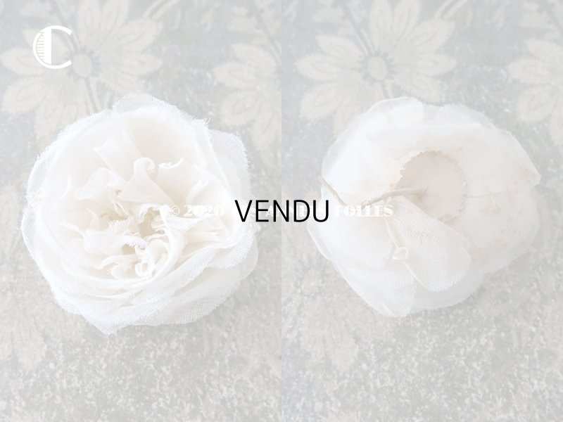 画像5: 19世紀末 アンティーク 薔薇の布花 花嫁の花冠 オフホワイト