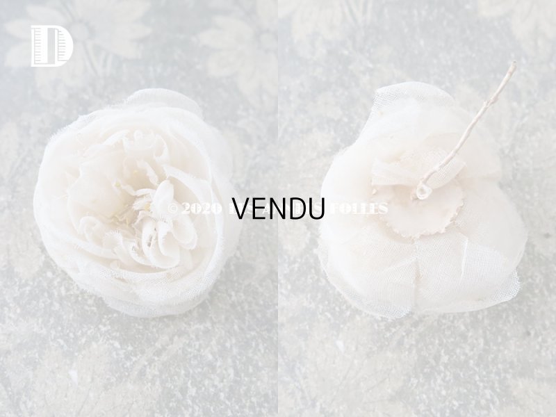 画像6: 19世紀末 アンティーク 薔薇の布花 花嫁の花冠 オフホワイト