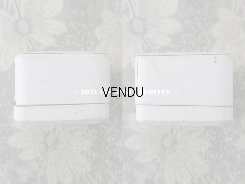 画像8: アンティーク ジュエリーボックス  オフホワイト リングボックス ゴールドのライン入り