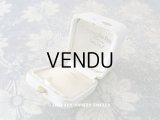 アンティーク ジュエリーボックス  オフホワイト リングボックス ゴールドのライン入り