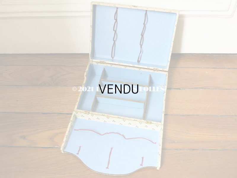 画像8: 1900年代 アンティーク 刺繍道具箱　淡いピンクの花＆クローバー 子供用玩具　Petite Brodeuse