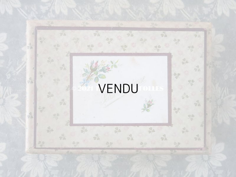 画像4: 1900年代 アンティーク 刺繍道具箱　淡いピンクの花＆クローバー 子供用玩具　Petite Brodeuse