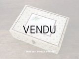 1900年代 アンティーク 刺繍道具箱　淡いピンクの花＆クローバー 子供用玩具　Petite Brodeuse
