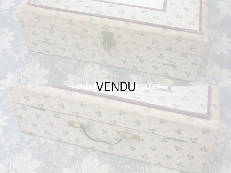 画像13: 1900年代 アンティーク 刺繍道具箱　淡いピンクの花＆クローバー 子供用玩具　Petite Brodeuse