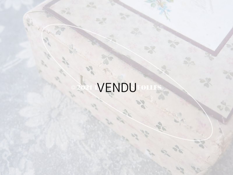 画像15: 1900年代 アンティーク 刺繍道具箱　淡いピンクの花＆クローバー 子供用玩具　Petite Brodeuse