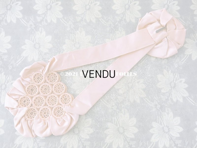 画像5: アンティーク シルク製 グレイッシュピンクのオモニエール