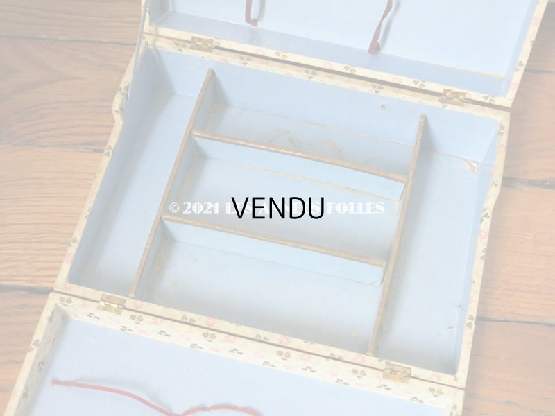 画像10: 1900年代 アンティーク 刺繍道具箱　淡いピンクの花＆クローバー 子供用玩具　Petite Brodeuse