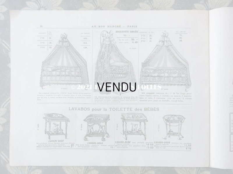 画像12: 1910年 アンティーク ボンマルシェのカタログ ベッド&ベッドカバー LITERIE ET COUVERTURES - AU BON MARCHE - 淡いピスタチオグリーン