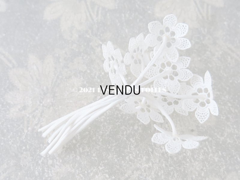 画像7: アンティーク 白いレースの布花