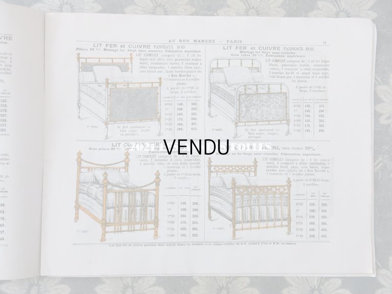 画像6: 1910年 アンティーク ボンマルシェのカタログ ベッド&ベッドカバー LITERIE ET COUVERTURES - AU BON MARCHE - 淡いピスタチオグリーン
