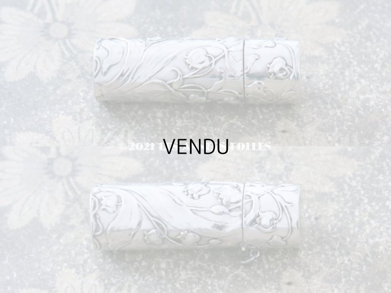 画像9: アンティーク シルバー製 鈴蘭の香水瓶 シャトレーヌ用 パフュームボトル