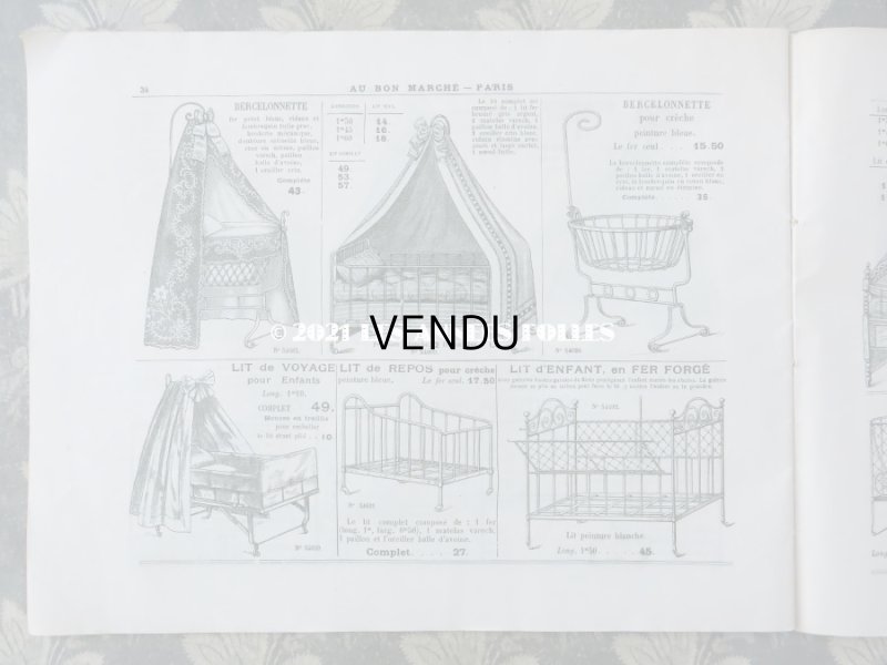 画像13: 1910年 アンティーク ボンマルシェのカタログ ベッド&ベッドカバー LITERIE ET COUVERTURES - AU BON MARCHE - 淡いピスタチオグリーン