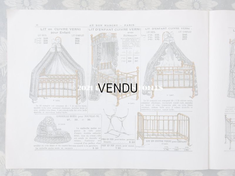 画像9: 1910年 アンティーク ボンマルシェのカタログ ベッド&ベッドカバー LITERIE ET COUVERTURES - AU BON MARCHE - 淡いピスタチオグリーン