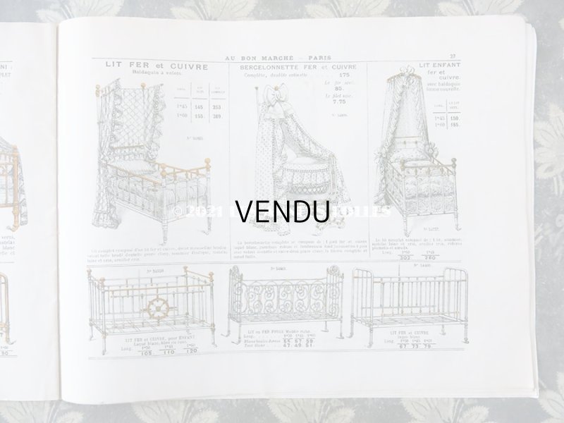 画像10: 1910年 アンティーク ボンマルシェのカタログ ベッド&ベッドカバー LITERIE ET COUVERTURES - AU BON MARCHE - 淡いピスタチオグリーン