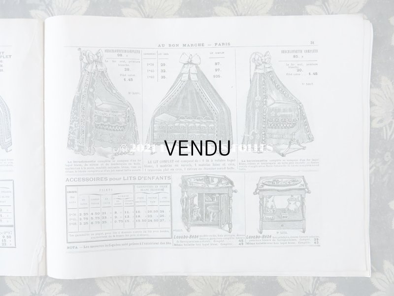 画像11: 1910年 アンティーク ボンマルシェのカタログ ベッド&ベッドカバー LITERIE ET COUVERTURES - AU BON MARCHE - 淡いピスタチオグリーン