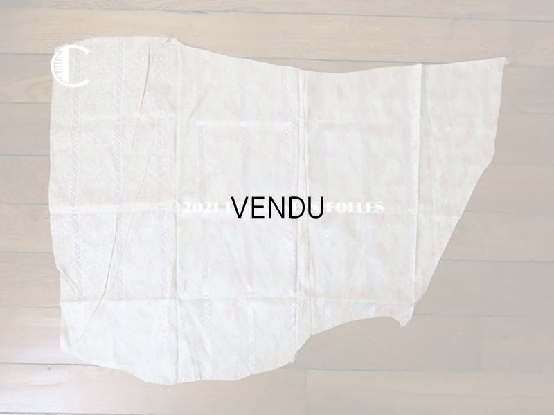 画像9: 19世紀 アンティーク  シルク製 ファブリック ほぐし織 ピンクの薔薇＆勿忘草のリース